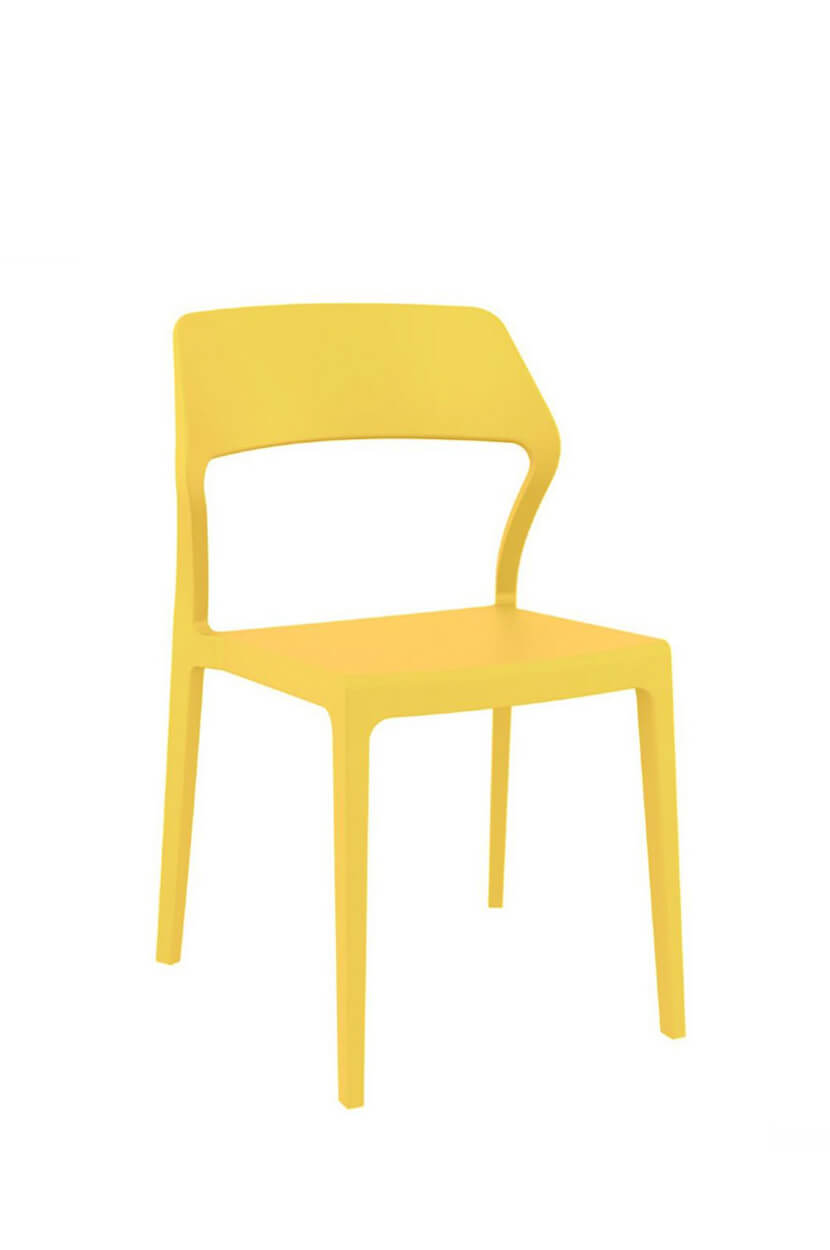 IH Seating Sierra Yellow Modern Dining Chair with Curved Back