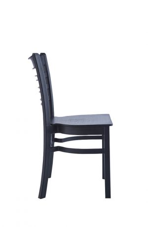 IH Seating Skye Outdoor Black Dining Chair with Ladder Back - Side View