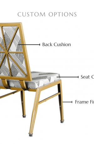 Customize chair stool by selecting your seat and back cushion as well as frame finish.