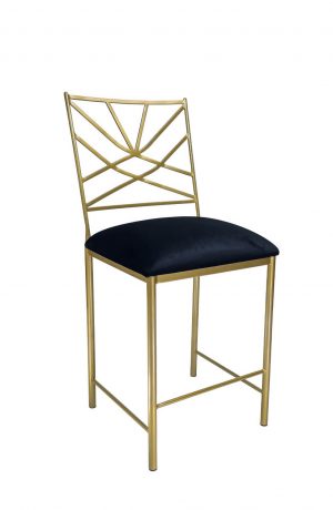 Wesley Allen's Claire Modern Gold Bar Stool with Geometric Back Design