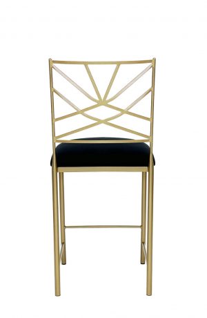 Wesley Allen's Claire Modern Gold Bar Stool with Geometric Back Design - Back View