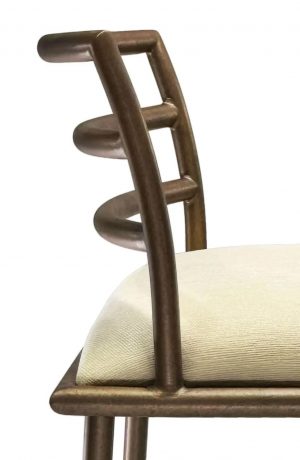 Wesley Allen's Harmony Modern Low Back Copper Bar Stool with Ladder Back - Close Up