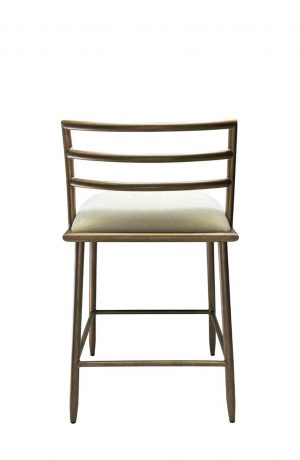 Wesley Allen's Harmony Modern Low Back Copper Bar Stool with Ladder Back - Back View