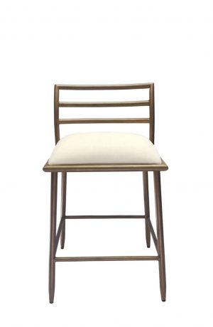 Wesley Allen's Harmony Modern Low Back Copper Bar Stool with Ladder Back - Front View