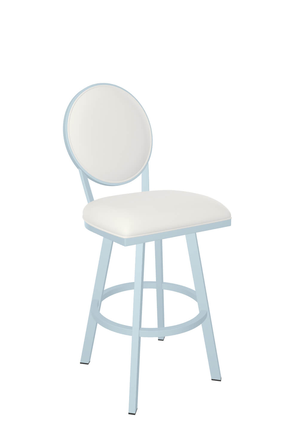 Wesley Allen's Marquis Blue and White Bar Stool with Oval Back