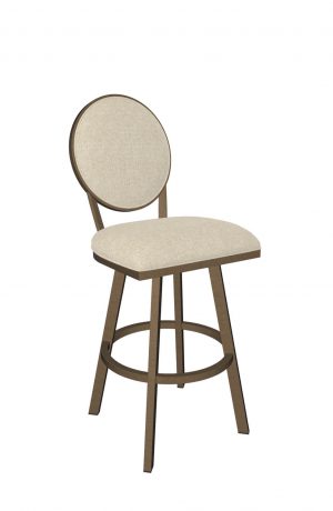 Wesley Allen's Marquis Copper Bisque Metal Swivel Bar Stool with Oval Back