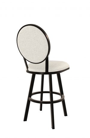 Wesley Allen's Marquis Modern Black Swivel Bar Stool with Round Back - Back View