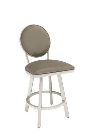 Wesley Allen's Marquise Transitional Brown Bar Stool with Oval Round Back