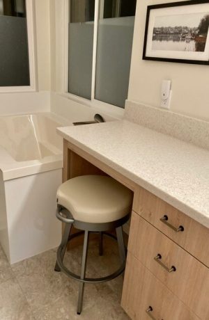 Amisco's Bryce Backless Bar Stool in Bathroom Vanity