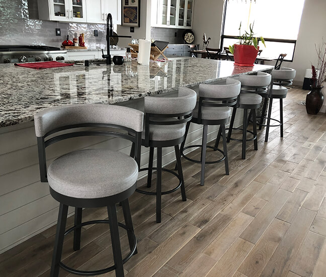 Ronny Swivel Bar Stools in Customer's Kitchen