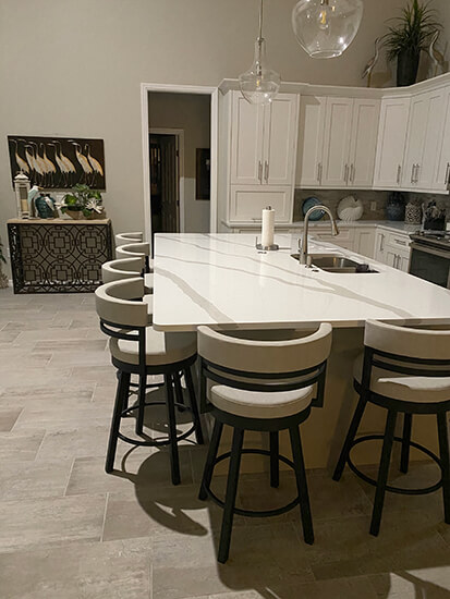 Ronny Swivel Bar Stools in Customer's Kitchen