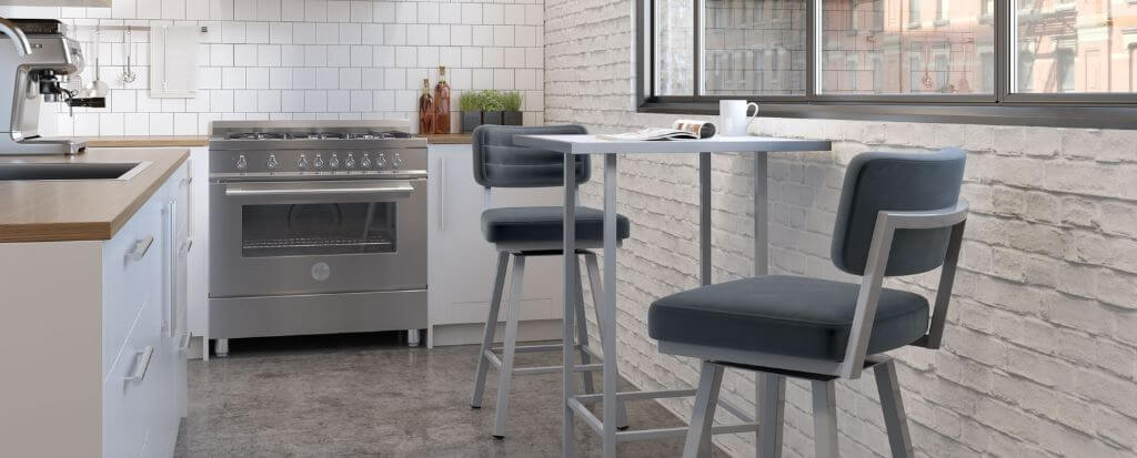 Featuring the Phoebe bar stools by Amisco