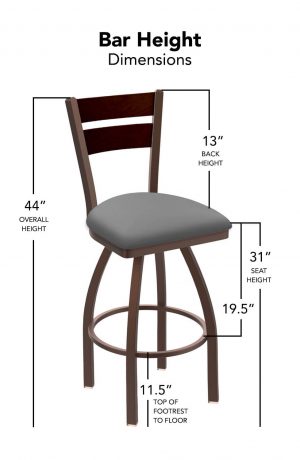 Holland's Thor Stool in Bar Height - Dimensions