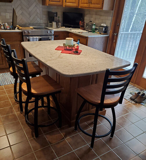 Most Popular Jackie Swivel Bar Stools in Customer's Kitchen