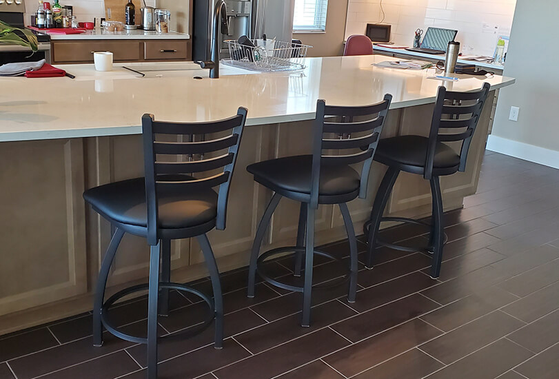 Most Popular Jackie Swivel Bar Stools in Customer's Kitchen