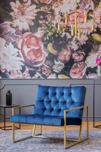 Maximalism Interior Design Featuring Blue Accent Chair