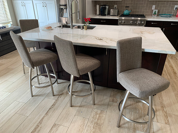 Most Popular Nicholas Swivel Bar Stools in Customer's Kitchen