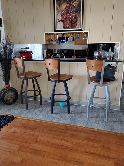 Most Popular Voltaire Swivel Bar Stools in Customer's Kitchen