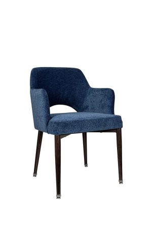 Alaric Blue Modern Upholstered Dining Arm Chair for Hospitality