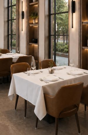 Alaric Mid-Century Modern Dining Chairs in High-End Restaurant
