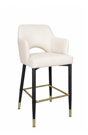 IH Seating's Alaric Black Metal Bar Stool Upholstered - Modern Design
