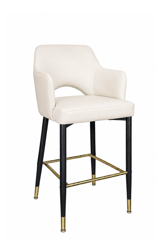 IH Seating's Alaric Black Metal Bar Stool Upholstered - Modern Design
