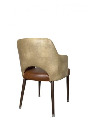 IH Seating's Alaric Mid Century Modern Dining Chair with Padded Arms - Back View