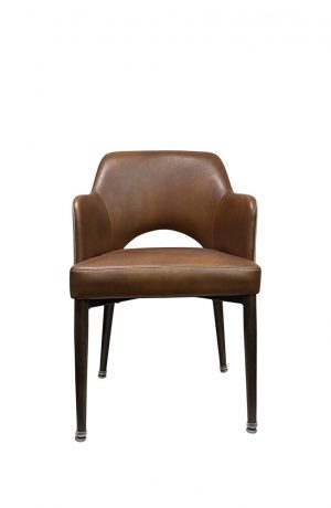 IH Seating's Alaric Mid Century Modern Dining Chair with Padded Arms - Front View
