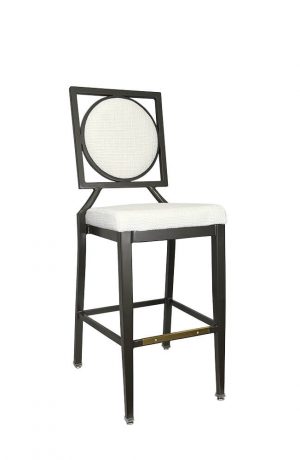 IH Seating Orla Art Deco Black and White Bar Stool with Oval Back