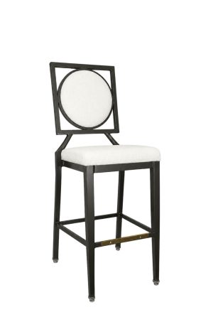 IH Seating Orla Art Deco Black and White Bar Stool with Oval Back