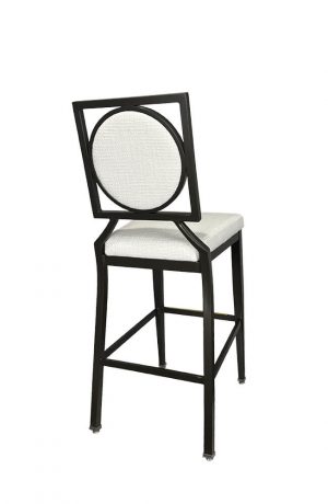 IH Seating Orla Art Deco Black and White Bar Stool with Oval Back - Back View