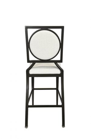 IH Seating Orla Art Deco Black and White Bar Stool with Oval Back - Full Back View