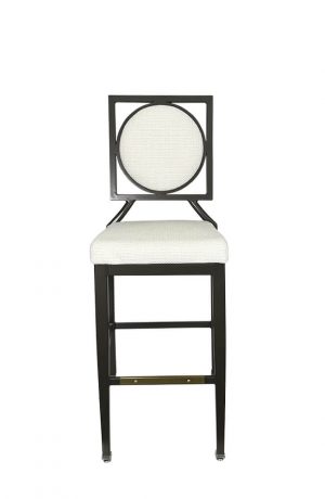 IH Seating Orla Art Deco Black and White Bar Stool with Oval Back - Front