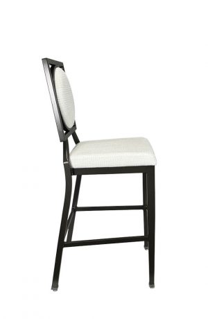 IH Seating Orla Art Deco Black and White Bar Stool with Oval Back - Side View