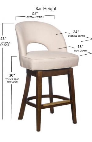 Style Upholstering's 47-SWBS Bar Height Dimensions