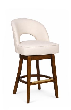 Style Upholstering's 47 Wood Swivel Bar Stool with Barrel Back