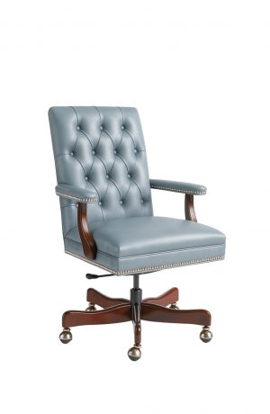 Style Upholstering's 801AS Executive Chair with Tufting and Padded Arms - Coastal Colonial Colors