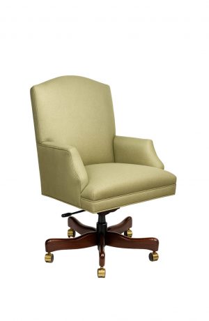 Style Upholstering's 802AS Green Fabric Caster Arm Chair