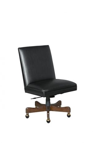 Style Upholstering's 807S Tilt Swivel Dining Chair in Black Leather