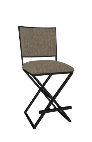 Wesley Allen's Kora Black Modern Bar Stool with Fabric