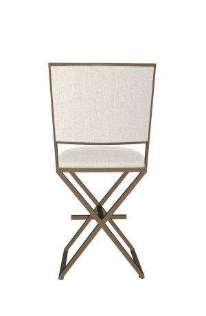 Wesley Allen's Kora Copper Modern Bar Stool with Back and X Base - Back