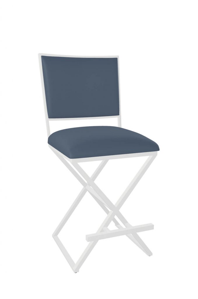 Wesley Allen's Kora Modern White Bar Stool with Back