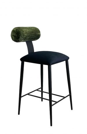 Wesley Allen's Luca Modern Bar Stool with Rolled Back - Multiple Fabrics