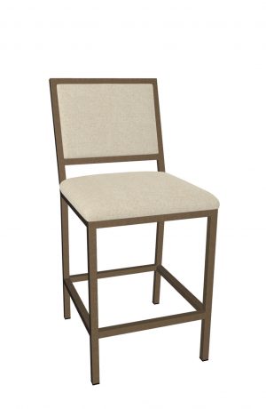 Wesley Allen's Maisy Modern Copper Non-Swivel Bar Stool with Back