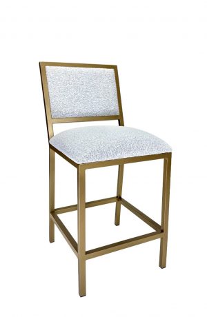 Wesley Allen's Maisy Modern Gold and White Bar Stool With Back - Non-Swivel