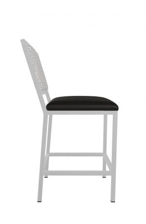 Metal Finish: Opaque Light Silver • Back Cushion: Zen Dawn, fabric • Seat Cushion: Ford Black, vinyl • Shown at Bar Height