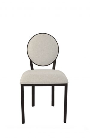 Wesley Allen's Marquis Brown Classic Upholstered Dining Chair with Round Back