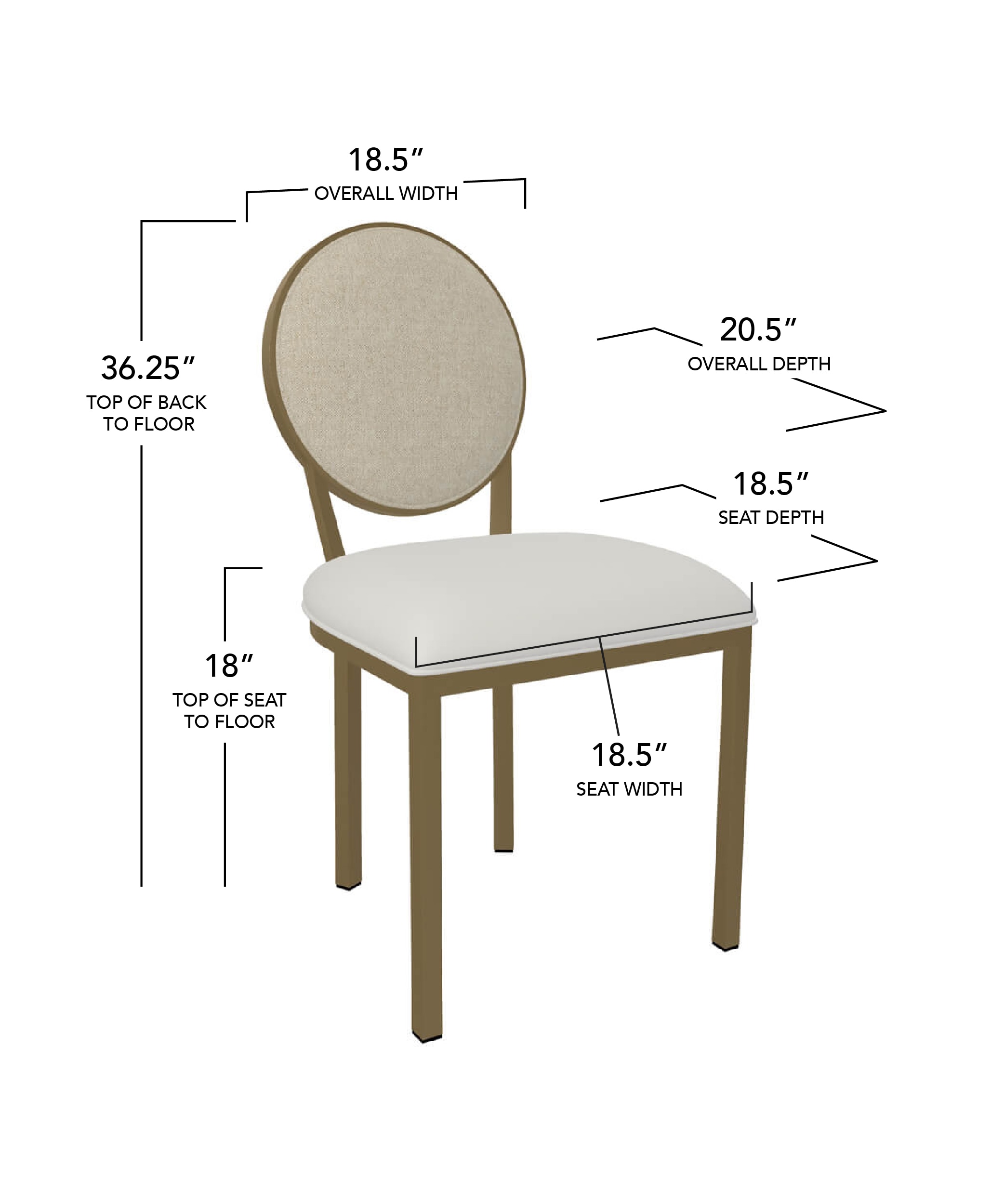 Marquise Upholstered Dining Chair with Oval Back