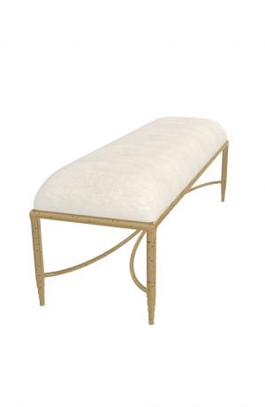 Wesley Allen's Royce Modern Upholstered Bench in Gold - Side Front View