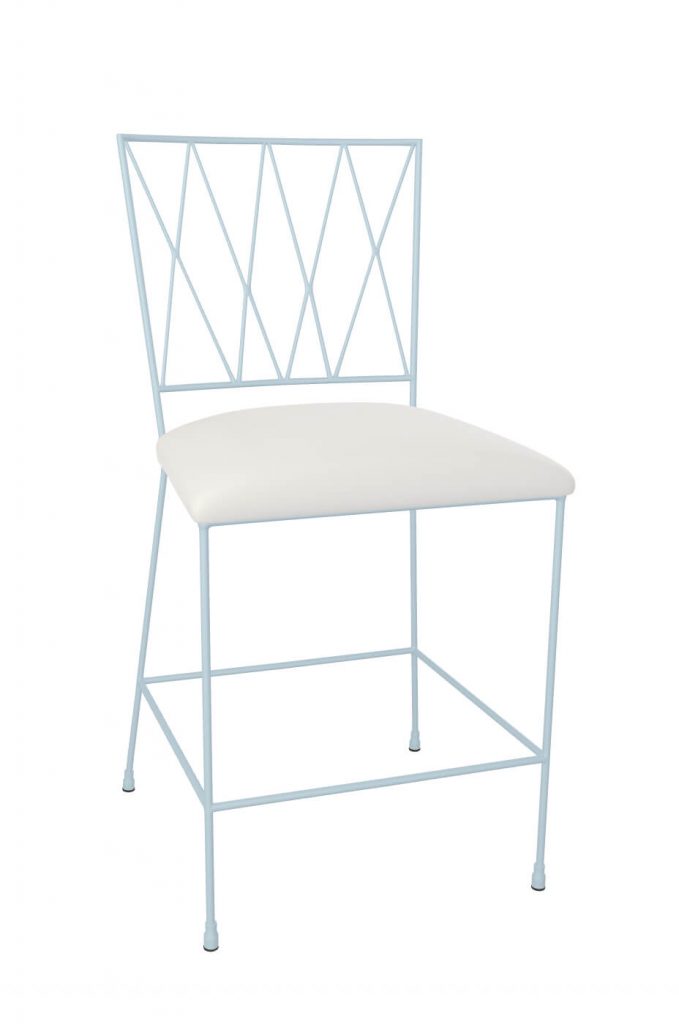Wesley Allen's Stella Modern Blue Bar Stool with X Back